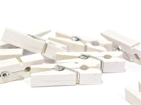 Mini Pinces En Bois Blanc Papeterie Scrapbooking