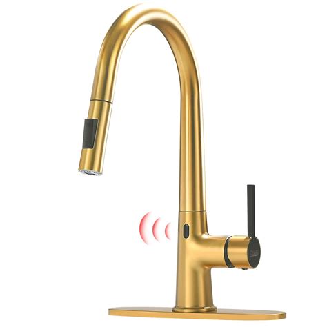 Gimili Gold Touchless Kitchen Faucet With Pull Down Sprayer High Arc