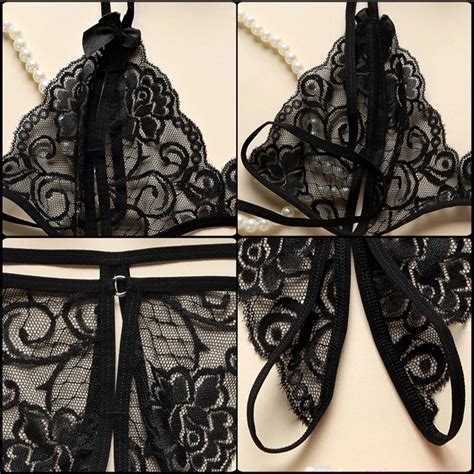 Sexy Teddy Lingerie Porn Women Transparent Lace Babydoll Erotic Underwear Set Temptation Open