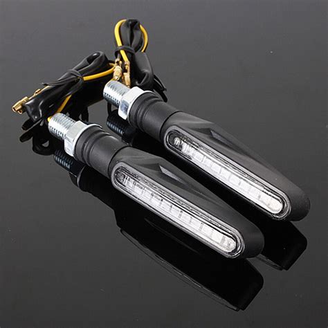 X Luz Led De Intermitente Negra Universal De Moto Grandado