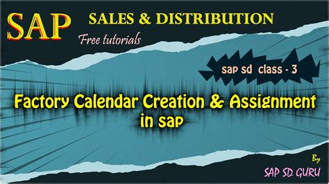 Factory Calendar In Sap Factory Calendar Sap Sapsd Calendar Youtube