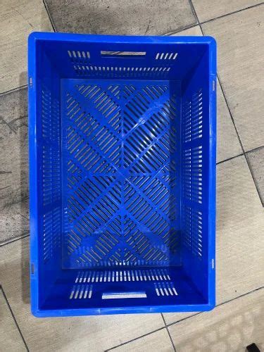 Blue Plastic Vegetable Crate Outer Dimension Lxwxh X X Mm