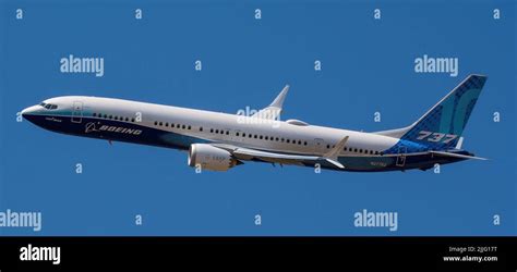 Boeing 737 Max 10 In Flight Side Profile Stock Photo Alamy