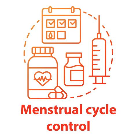 Menstrual Cycle Control Red Gradient Concept Icon Hormone Therapy Idea