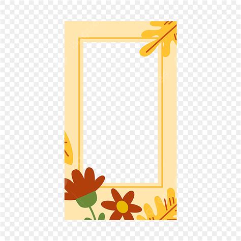 Yellow Floral Border PNG Transparent Abstract Summer Yellow Box Red