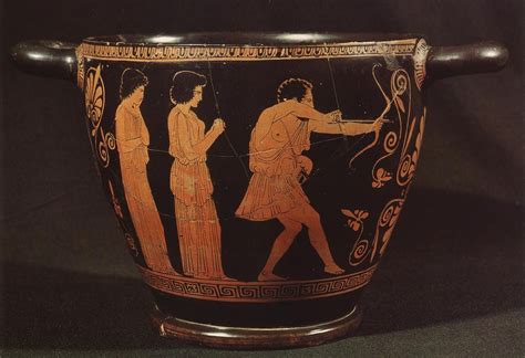 Odysseus Shooting A Bow At The Crowd Of The Suitors Red Figure Skyphos