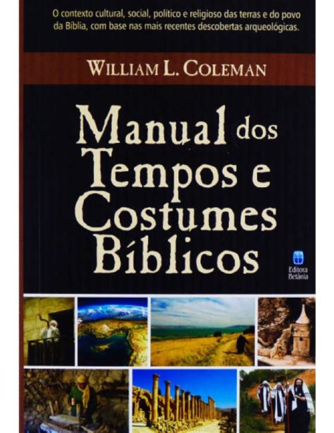 Manual De Usos E Costumes Dos Tempos Bíblicos Livro Mercado Livre