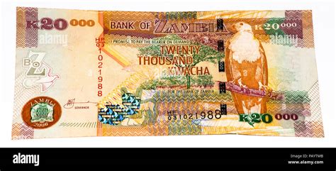 20000 Zambian Kwach Bank Note Zambian Kwacha Is The National Currency