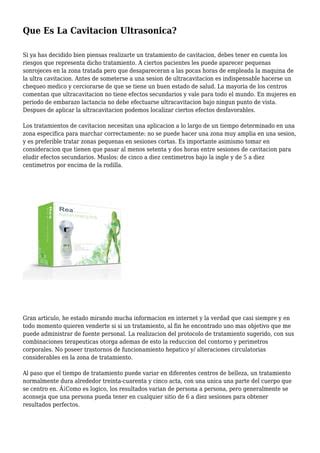 Que Es La Cavitacion Ultrasonica Pdf