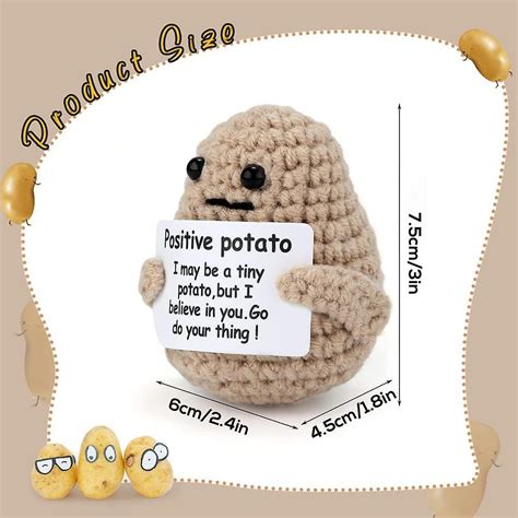 Mini Funny Positive Potato 3 Inch Knitted Potato Toy With Positive