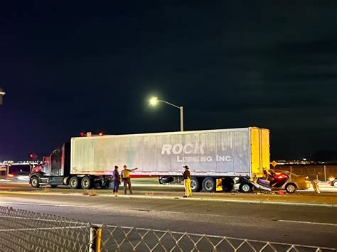 Car Slams Into Big Rig On Highway 395 In Victorville 1 Critical