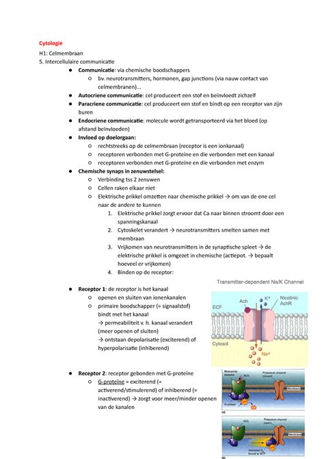 Cytologie H1 5 Cyto Hoofdstuk 1 Punt 5 Cytologie H1 Celmembraan