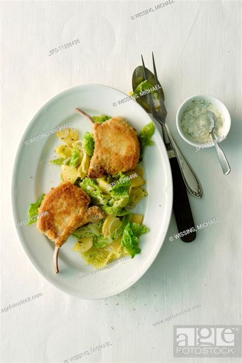 Breaded Lamb Chops Stock Photo Picture And Rights Managed Image Pic