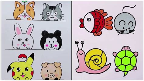 How To Draw Animals From Circle Shape Draw Animals Easy Ideas For