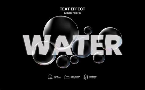 Premium Psd Water Drop Text Effect