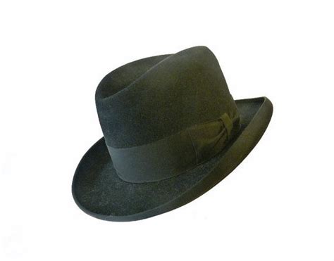 Free Shipment Vintage Hat For Men Black Fur Felt Hat Etsy Hat For Man Hats Vintage Hats