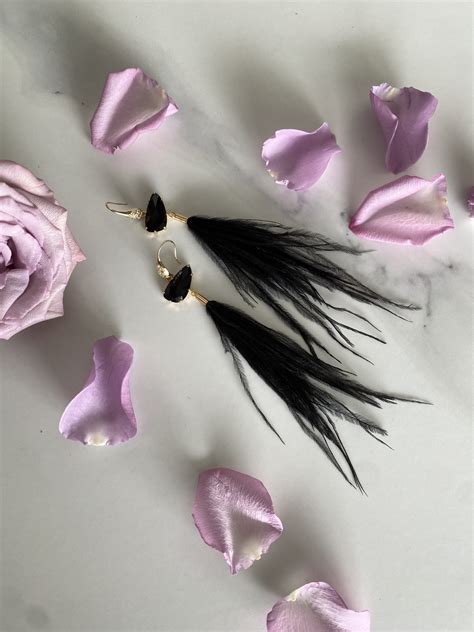 "FALLEN" New Black Feather Earrings 1 | Soleo