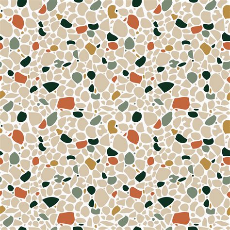 Contemporary Abstract Seamless Pattern Terrazzo Flooring In Neutral