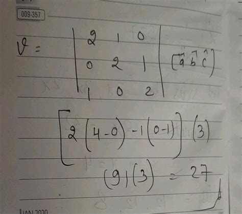 If A Bar B Bar C Then The Volume Of The Parallelepiped In Cubic