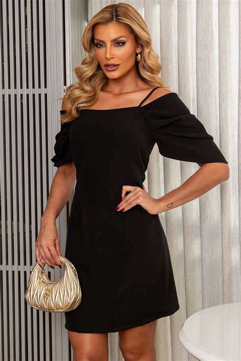 Dress Us Vestido Miss Misses Tubinho C Gode Preto Preto Miss