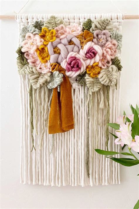 Modern Macrame Wall Hangings Display Colorful Flowers That Will Never