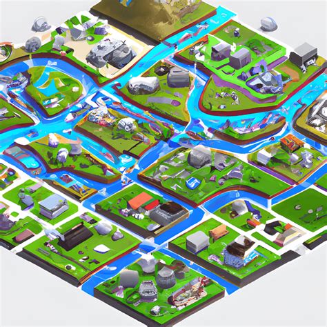 3D Isometric Map of the Overworld · Creative Fabrica