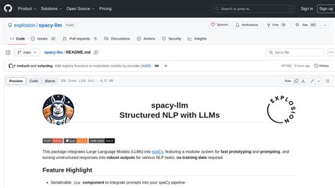 Github Spacy Llm Features Alternatives Toolerific