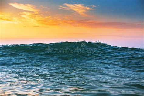 Sunrise Light Shining On Ocean Wave Stock Photo Image Of Power