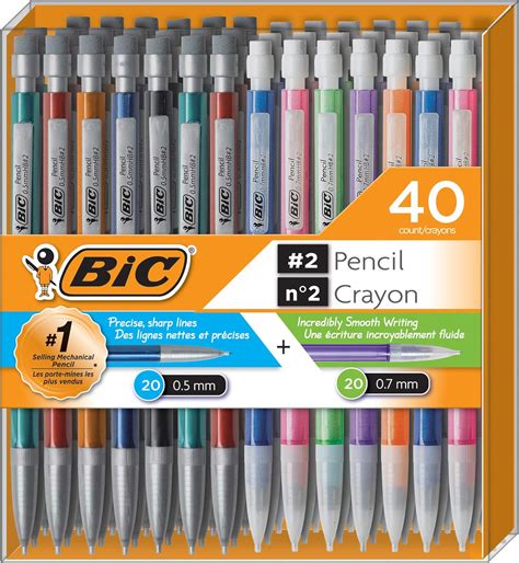 Bic Mechanical Pencil 2 Extra Smooth Variety Bulk Pack Of 40 20 0