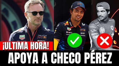 HORNER APOYA A CHECO PÉREZ Y DESCARTA A CARLOS SAINZ EN RED BULL YouTube