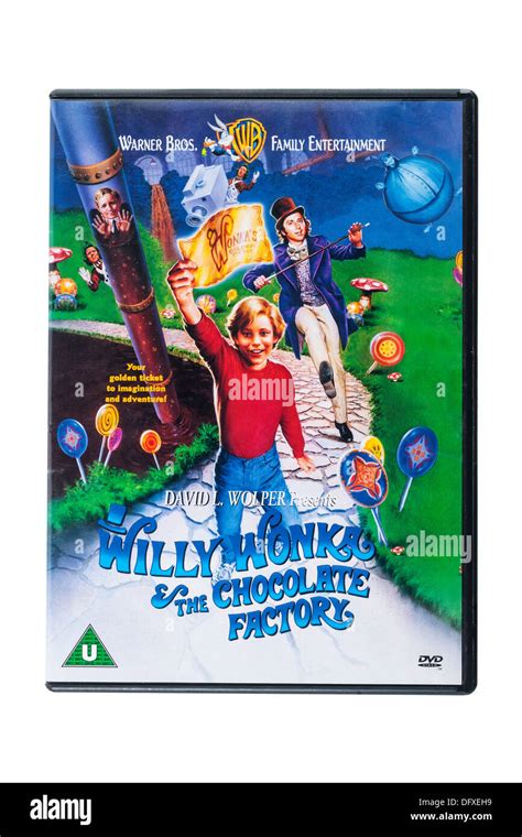 A film dvd called Willy Wonka & the chocolate factory on a white ...