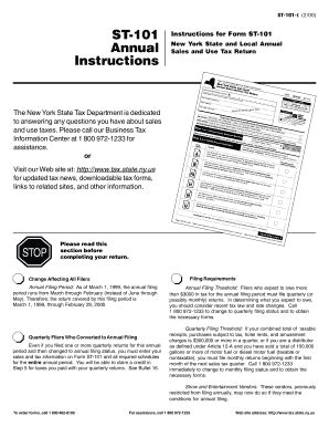 Fillable Online Nystax Instructions For Form St Department Of