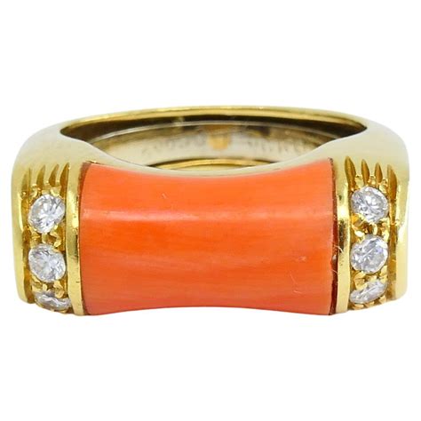 yellow gold van cleef  arpels  diamond ring  sale  stdibs