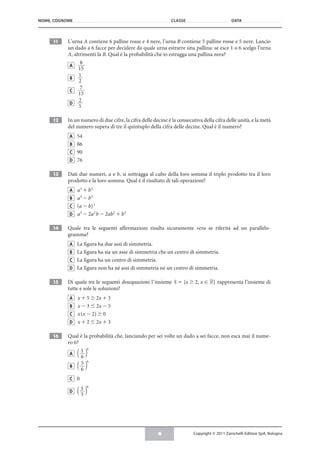 Matematica 2simulazione Provainvalsi Biennio Zanichelli PDF