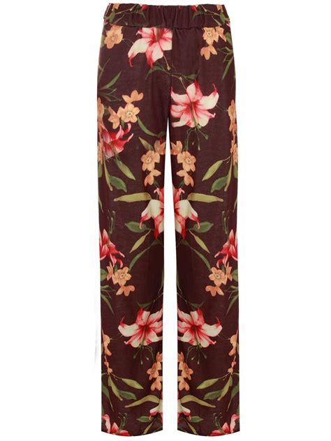 Womens Ladies New Floral Print Wide Leg Palazzo Pants Trousers Plus