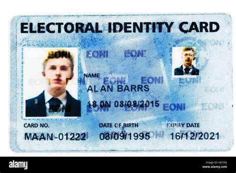 Electoral Identify Card From Eoni Northern Ireland Stock Photo Alamy