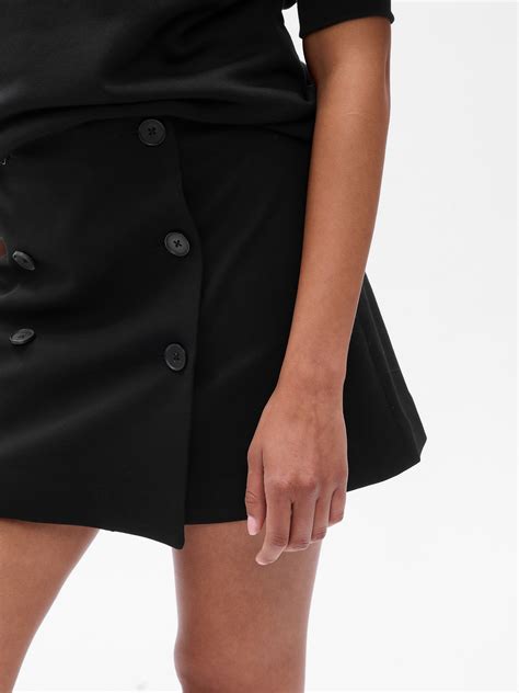 Button Front Mini Skirt Gap