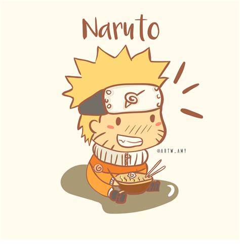 My chibi Naruto art eating ramen : r/Naruto