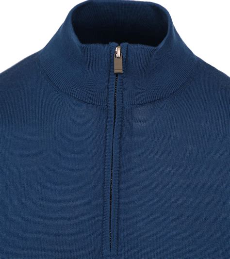 Suitable Merino Half Zip Trui Indigo Blauw MRI HZ 23 Kl 221871 Indigo