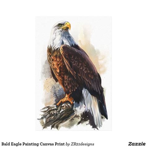 Bald Eagle Painting Canvas Print | Zazzle | Eagle painting, Bald eagle ...