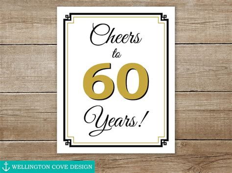 Printable Th Birthday Sign Cheers To Years Th Etsy