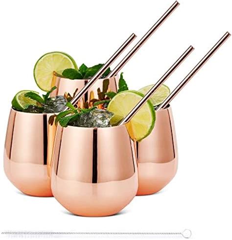 Amazon Copper Wine Glasses Set Of Oz Gleaming Solid