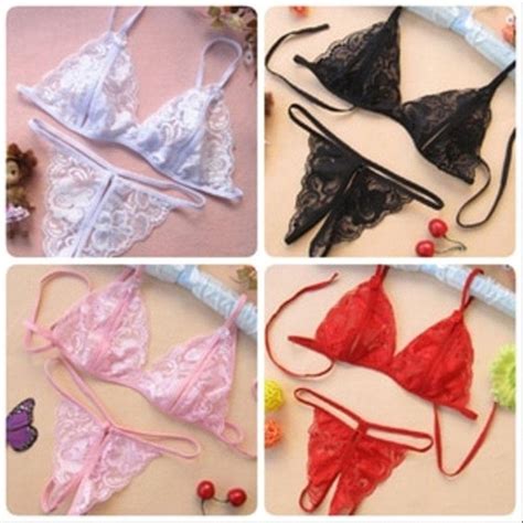 Jual Big Sale Sexy Lingerie Bikini Bra Set G String Open Bagus