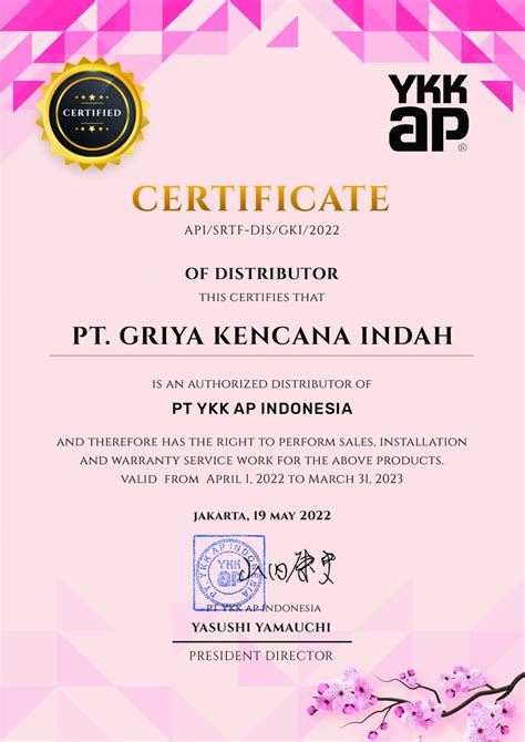 Pt Griya Kencana Indah Pt Ykk Ap Indonesia