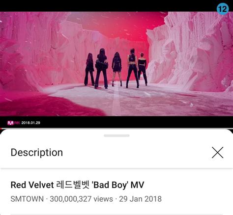 Red Velvet Bad Boy Becomes Their First MV To Reach 300 Million Views