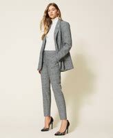 Giacca Blazer Myfo In Principe Di Galles Donna Grigio Twinset Milano