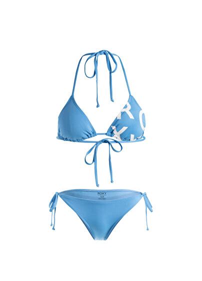 Roxy Mavi Kad N Beach Classics Tie Side Triangle Kad N Bikini