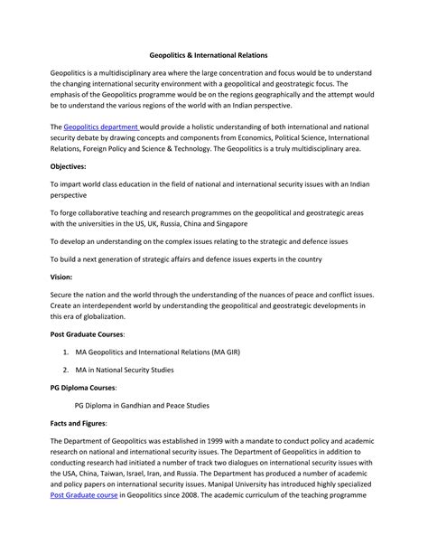 Geopolitics and internatioonal relations | DOCX