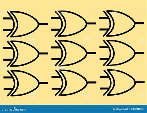 010b. Duplicates Of An Electrical Electronic Symbol Of A XOR Logic Gate ...