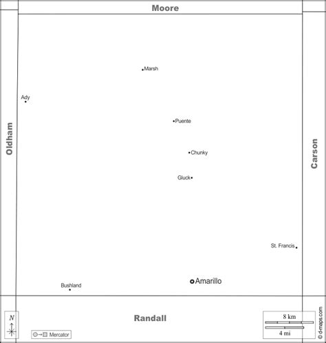 Condado De Potter Mapa Livre Mapa Em Branco Livre Mapa Livre Do